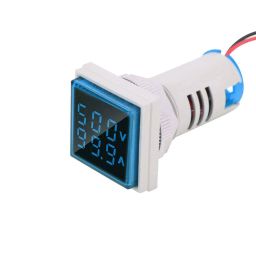 LED Display Voltmeter, Voltage Tester Current Detector Square 22mm Dual Display Panel Voltmeter Ammeter AC 0-100A 60-500V Meter Indicator (Blue) - RS2819LED Display Voltmeter, Voltage Tester Current Detector Square 22mm Dual Display Panel Voltmeter Ammeter AC 0-100A 60-500V Meter Indicator (Blue) - RS2819-11