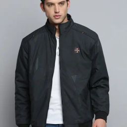 Showoff Grey Regular Fit Quilted Jacket-20
