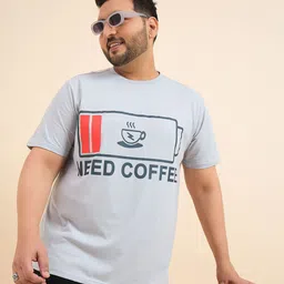 Sztori Plus Size Typography Printed Round Neck Short Sleeves T-shirt-11