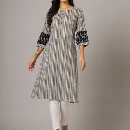FABRIC FITOOR Women Striped Print Cotton Kurta-image-35