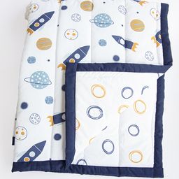 Yellow Doodle Reversible Comfort Quilt - Blue-image-51