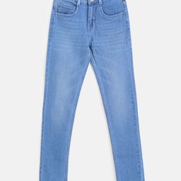 Tales & Stories Slim Fit Solid Jeans - Light Blue-image-4