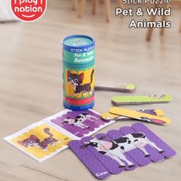 Play Nation Pet & Wild Animals 6 Stick Puzzle Set - 18 Sticks-21