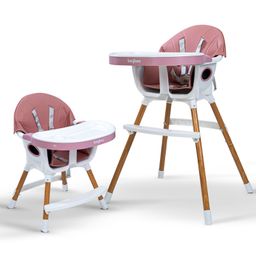 Baybee Agis 2 in 1 Baby High Chair Feeding with 2 Height Adjustable & Footrest Booster Seat with Removeable Tray & Safety Belt - Pink-image-34