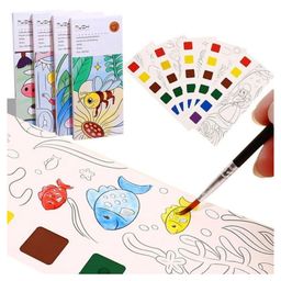ARCADE TOYS Pocket Watercolor Painting Book with Brush for Kids - Colour may vary-15