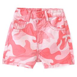Babyhug Twill Woven Mid Thigh Length  With Stretch Shorts Camouflage Print  - Peach-image-77