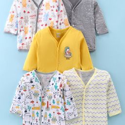 OHMS Single Jersey Full Sleeves Jhablas with Dino & Animal Print Pack of 5 - Multicolor-image-39