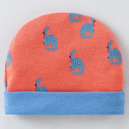 Ben Benny 100% Cotton Knit Dinosaur Printed Cap Red - Diameter 10 cm-picture-12