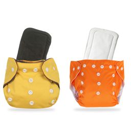 Chinmay Kids One Size Adjustable Baby Cloth Button Diaper - Washable/Reusable Nappies for Infants & Toddlers With Black Insert (8 X 8 inch) Pack of 2-24