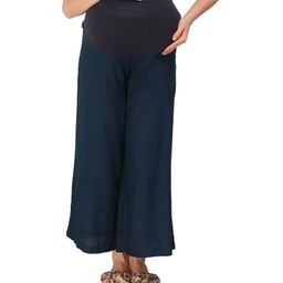 Mama & Bebe Soft Rayon Woven Solid Maternity Palazzo - Rust Blue-image-54