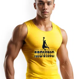 Looks United Men Printed Scoop Neck Innerwear Vests1VST-YLW1007-image-95