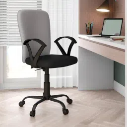 Nilkamal Lusaka Grey & Black Fabric Ergonomic Mid Back Office Chair with Height Adjustable-image-18