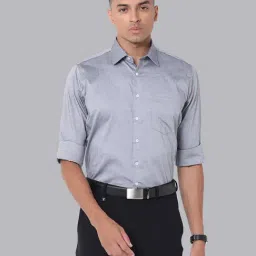 Van Heusen Shine Grey Cotton Slim Fit Shirt-image-34