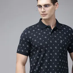 Arrow Sport Conversational Printed Polo Collar Pure Cotton T-shirt-picture-0