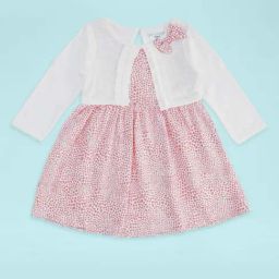 Pantaloons Baby Kids Peach & White Cotton Printed Full Sleeves Dress-image-36
