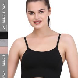 MYSHA Pack of 3 Full Coverage Lightly Padded Non Wired Sports Bra With All Day Comfort-43