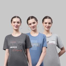 Vimal Jonney Grey & Blue Cotton Printed Sports T-Shirt - Pack Of 3-image-37