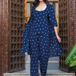 SIDDHANAM Printed Top & Trousers With Shrug Co-Ords-image-28