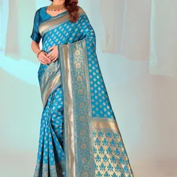 KALINI Floral Silk Cotton Banarasi Saree-picture-13