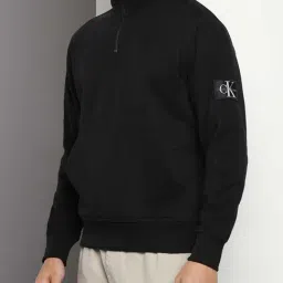 Calvin Klein Black Cotton Regular Fit Sweatshirt-picture-6
