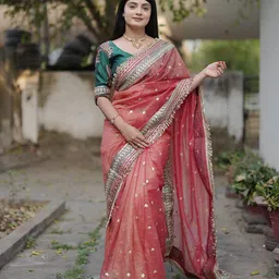Munir Embroidered Embellished Designer Saree-20