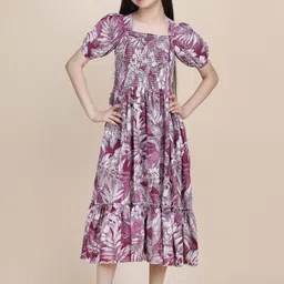 YK Girls Printed Fit & Flare Dress-picture-23