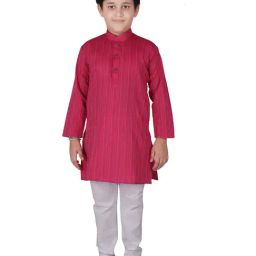 Pro-Ethic Style Developer Kids Pink & White Printed Full Sleeves Kurta with Pyjamas-picture-45