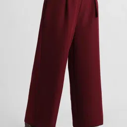 Only Maroon Cotton Regular Fit Mid Rise Pants-image-72