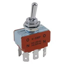 NKK SWITCHES SWITCH, TOGGLE, DPDT, 25A, 125VAC, S332F-picture-32