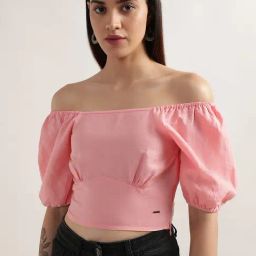Elle Pink Cotton Crop Top-image-37