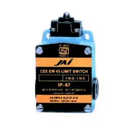 JAIBALAJI Cee EM 45 Series Limit Switch with Push Rod Overlapping 1NO + 1NC Contact 10 Amp Continuous current, 45-36-8