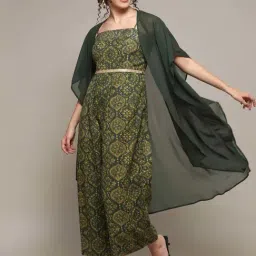 Biba Green Printed Jumpsuit-image-95