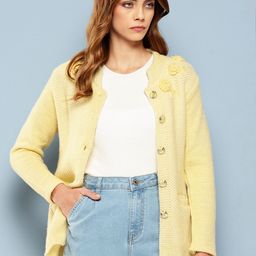 Aarika Woollen Cardigan with Embroidered Detail-image-98