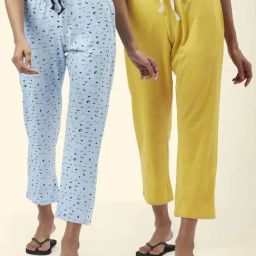 Dreamz by Pantaloons Blue Yellow Cotton Printed Pyjamas-image-44