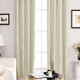 Urban Space Beige Polyester Door Curtain With Tieback & Eyelet-42