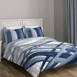 DDecor Abstract Blue 136 TC Cotton Double Bedsheet-image-2
