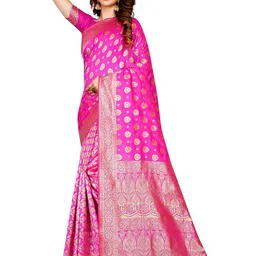 SHRIMAY Woven Design Zari Silk Blend Ready to Wear Banarasi Saree-image-87