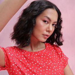 DressBerry Short Sleeves Printed Regular Top-image-36