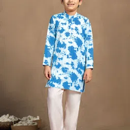 Sangria Boys Tie-Dye Printed Kurta With Pyjama-image-71