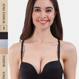 Amour Secret Pack Of 3 Heavily Padded All Day Comfort Seamless Push-Up Bra-image-19