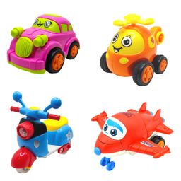 SVE Unbreakable Friction Powered Toy Set of Car Helicopter Scooter & Robot Plane Pack of 4  Multicolor-8