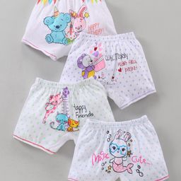 Bodycare Cotton Knit Shorts Polka Dots Print Pack of 4 - White-picture-8