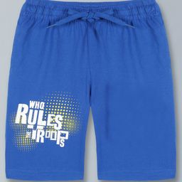 Kiddopanti  Who Rules The Troops Placement Printed Knitted Shorts - Royal Blue-image-68