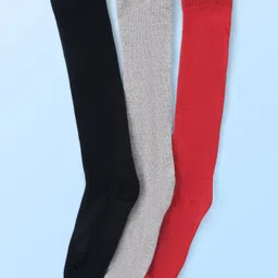 Pine Kids Knitted Silvadur Antimicrobial Full  Length Solid Color  Socks - Pack of 3 ( Color May Vary )-picture-31