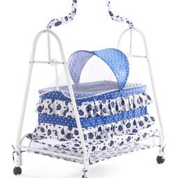 Comfy Baby Cradle with ABEC7 Bearing & Mosquito Net - Navy Blue-20