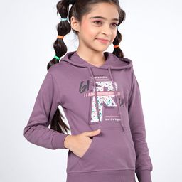 ESSA Cotton Full Sleeves Typography Printed Hoodie - Magenta-picture-26