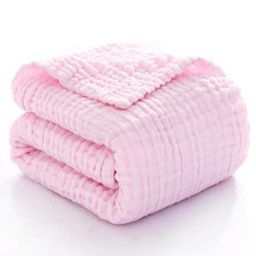 Baby Muslin Super Soft CottonSwaddle Blanket - Pink-picture-13