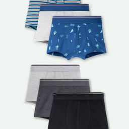 Ariel Cotton Blend Pack Of 6 Solid & Striped Trunks - Multi Colour-image-51