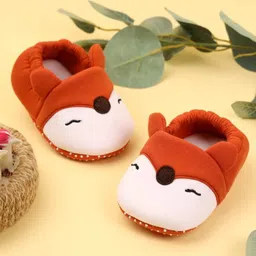 Kicks & Crawl Fox Designed & Applique Detailed Booties - Red-picture-24