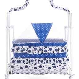 fab n funky Comfy Baby Cradle with ABEC7 Bearing & Mosquito Net - Navy Blue image 2
